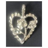 Sterling Silver Heart Pendant 2.09 Grams