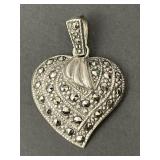Sterling Silver Heart Pendant 3.43 Grams