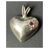 Sterling Silver Heart Pendant 1.88 Grams