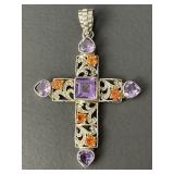 Sterling Silver Cross Pendant 9.64 Grams