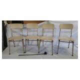 (4)Mid-century Hey Woodite Solid Plastic Chairs