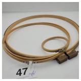 3 EMBROIDERY HOOPS, 1 MISSING SCREW