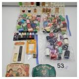 LOTS OF THREAD "NEW", NEEDLES ETC.