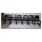 6  Restoration Hardware leather buckle chairs w/