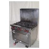 Wolf 6 burner gas stove 36" with oven works.