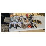 Tools and stainless steel screws bungee cords and