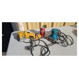 Dewalt 4" grinder Makita finish sander.
