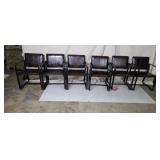 6  Restoration Hardware leather buckle chairs w/