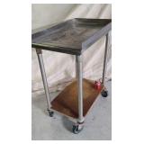 Commercial stainless steel cart on wheels
