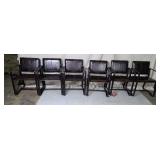 6  Restoration Hardware leather buckle chairs w/