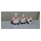 3 French chef cookie jars one has the head broke
