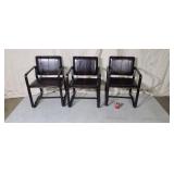 3 Restoration Hardware leather chairs w/ spring