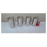 4 stainless steel pitchers