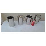 4 stainless steel pitchers