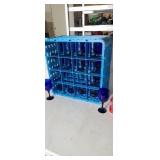 16 blue stem wine glasses with plastic tray