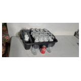 40 Ikea clear drinking glasses in bus tray.