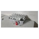 36  Ikea clear glass in plastic bus tray.