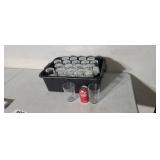 36 Ikea clear glasses in plastic bus tray.