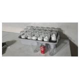 36  Ikea clear glasses in plastic bus tray.