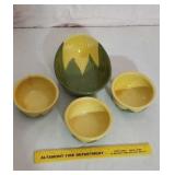 Shawnee Corn King Serving Bowl and 3 Individual