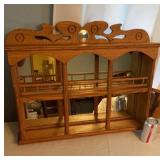 Oak shelves one with mirror