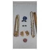 Monet Necklace and Gem Earings w Matching Earings