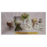 Assorted Planters and Milk Glass Vase