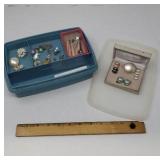 Tupperware Container of Mismatched Earrings and