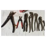 Pliers, groove slip pliers, wire cutters