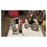 Vintage GE Fan partial pieces, lights, motor,