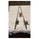 Vintage ice fishing poles x 2