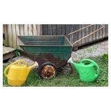 Yard cart and watering cans