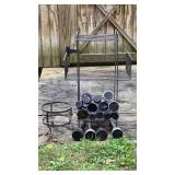 Home made plant stand and solar light