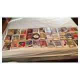 Embroidery hoops, work basket magazines