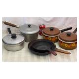 Vision Corning glass skillets, pans with lids