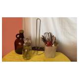 Silverware, jug, paper towel holder
