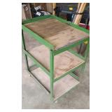 Metal roll around shop cart.