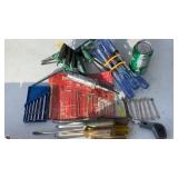 Screwdrivers, hex keys, glasses screwdriver set