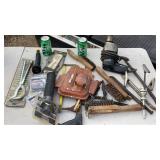 Black & Decker drill, tools belt, light staples,