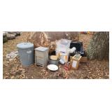 Galvanized trash can galvanized dog feeder dog