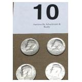 (4) Kennedy Half Dollars 1971,1972,1980,1990