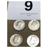 (4) Kennedy Half Dollars- (2) 1971,1984, 1985