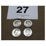 4 Kennedy half Dollars (2) 1971,1980,1989