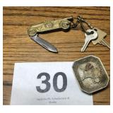 Vintage Key Fob, Knife, Ashtray