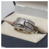 14K WHITE GOLD DIAMOND WEDDING SET W/