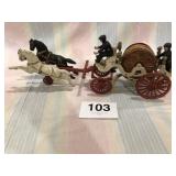 Cast Iron Horse Drawn Fire Engine