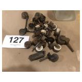 Antique Wood & Porcelian Casters