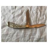 BEAUTIFUL WHITETAIL CUTLERY SADDLE HORN