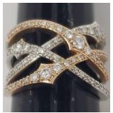 14K 2 Tone Ring. Size 8. 5.86 DWT
