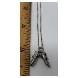 925 Sterling Silver Necklace w Shoe Pendants